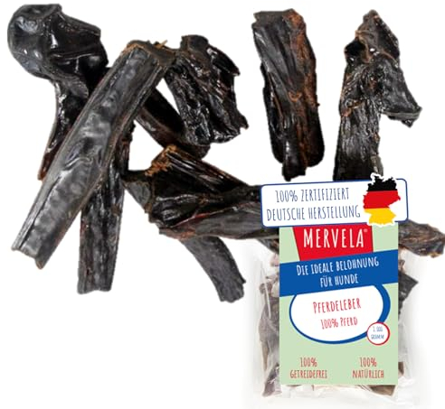 MERVELA Pferdeleber | 100% Pferd pur | 1 Stück | Leber vom Pferd getrocknet | Qualität aus Deutschland | ideal für hypoallergene, allergische und Sensible Hunde