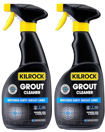 Housold 500ml Kilrock Grout Cleaner Spray, Cleans & Restores Dirty Tile Grout Lines, Effective Limescale Formula | Ideal for Floor Tiles, Showers, Walls (Pack of 2)
