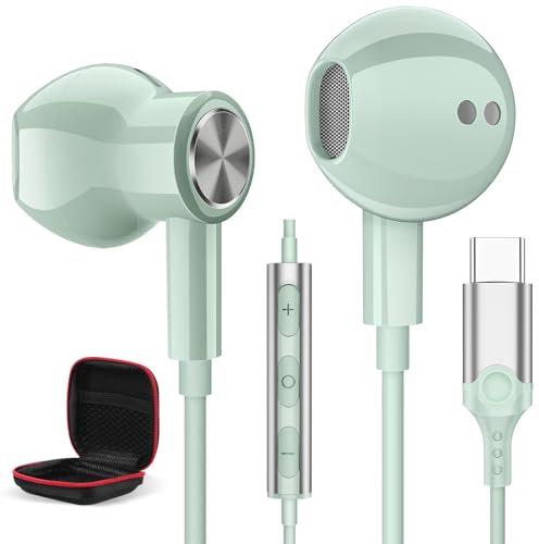 USB C Headphones for iPhone 16e 15 Pro Max Pixel 9a 8a 9Pro,Magnetic USB C Earphones with Mic Type C in Ear Headphones Wired Earphones for Samsung A16 A56 A36 A55 A35 A54 A53 A33 S25 S24 Ultra S23