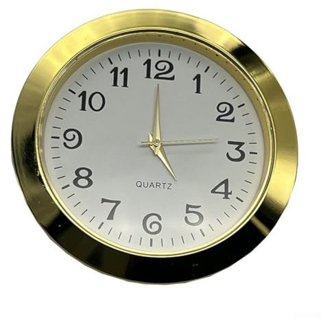 SPORTARC 55 mm runder Quarzuhreinsatz, Mini-Uhrwerk, Edelstahl-Rückseite, römische/arabische Ziffern (goldenes arabisches)