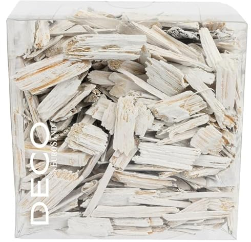 MICA Streudeko - Holzflakes - ca. 600 ml - - Farbe weiß