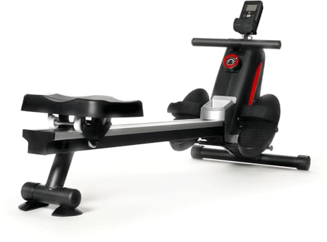 YM ROW 1000 Rudergerät, faltbar, magnetisch, platzsparend, leise und ergonomisch, robust und kompakt, 8 Widerstandsstufen, Bluetooth + App (Kinomap), Gleitschiene aus Aluminium