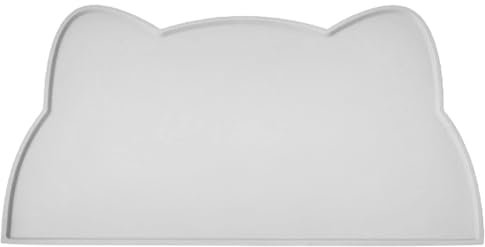 JYTDBCS Cat Food Mat, Silicone Pet Feeding Mat Non Slip Dog Bowl Mat Waterproof Tray Cushion Cat Bowl Tray Cat Mats For Food Bowls(Light Grey)
