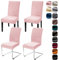Alishomtll Lot de 4 housses extensibles et lavables, en velours, pour chaises, chaises en porte-à-faux, cuisine, restaurant, hôtel, banquet, mariage, rose