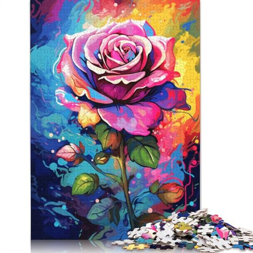 1000 Piece Jigsaw Puzzles for Adults & Kids Art Rose Puzzle for Adults Wooden Jigsaw Puzzles Home Art Decor 75x50cm