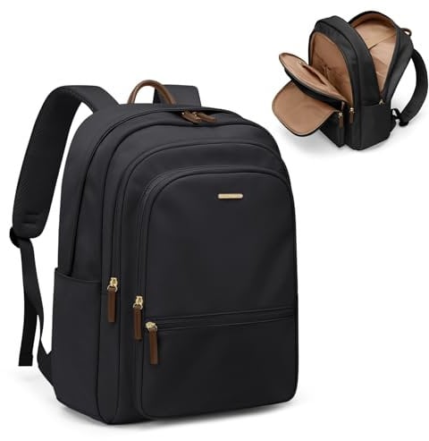 GOLF SUPAGS Groß Arbeitsrucksack Damen, Wasserdicht Laptop Rucksack mit Laptopfach, Multifunktionaler Reiserucksack, Schulrucksack für 15.6 Zoll Notebooks (Schwarz)