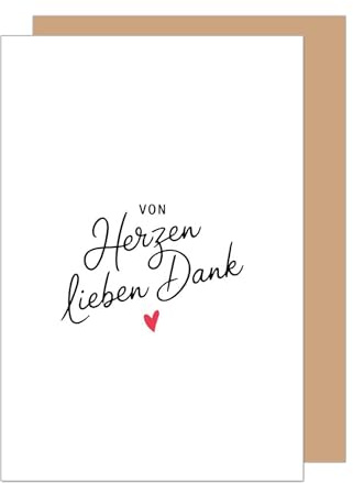 Edition Seidel Premium Dankeskarte mit Umschlag. Glückwunschkarte Grußkarte Danke Danksagung Dankeschön Mann Frau Freund Freundin Herz (D153 SW025)