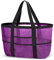 ONCCI Strandtasche Damen Strandtasche XXL Familie, Mesh Beach Bag Shopper Damen Tote Bag für Strand Reisen Einkaufen Picknick und Alltag (dunkle Lila)