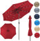 RELAX4LIFE Parasol Inclinable LED Dia.3M avec Éclairage Solaire, 8 Baleines, Inclinaison Réglables Parasol de Jardin Extérieur pour Balcon Terrasse Patio Café Bistro (Φ300x250cm,Rouge)