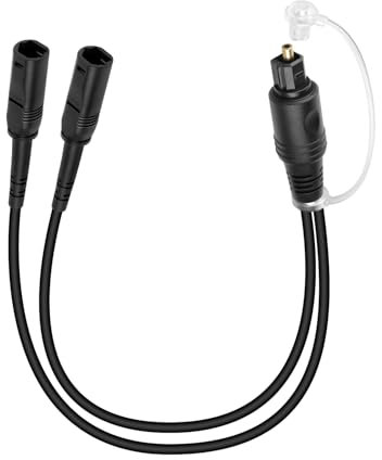RIIEYOCA Toslink Splitter 1 in 2 out, 1 Stecker zu 2 Buchsen Optisches Audiokabel für Heimkino, Blu-ray-Player, Stereo-System (0,3m)