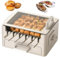 800W BBQ Kabob Skewers Grill, Household Automatic Smokeless Electric Grill with Removable Grill Pan, Grill Grate & Lid, Multifunctional Rotating Indoor Tabletop Skewer Oven, for Kitchen