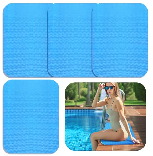 Verdanzia Lot de 4 sièges de piscine pour bord de piscine, 43,2 x 33 cm, coussins de piscine en mousse EVA pour côté de piscine, tapis antidérapant pour bord de piscine, accessoires multifonctions