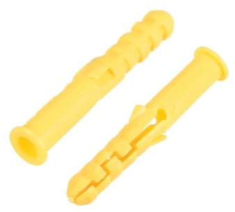 tasselli di fissaggio per cartongesso， 100 pezzi 6 mm x 40 mm tubo di espansione in plastica colonna ancoraggio for cemento muro giallo for casa giardino applicazione fai da te