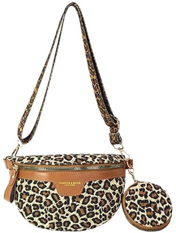 AAIXXIZAO Hüfttaschen Leopard Print Gürteltasche Frau Brusttasche Geldbörse Casual Gürteltasche Mode Dame Schulter Umhängetaschen Braunwaistbag