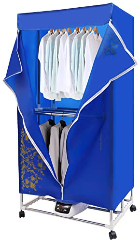 Secadora de ropa plegable, 3200 rpm, energía eólica, función de temporizador de 0 – 240 min, máquina de secado portátil con mando a distancia y ruedas, 1200 – 1500 W secadora para familias y