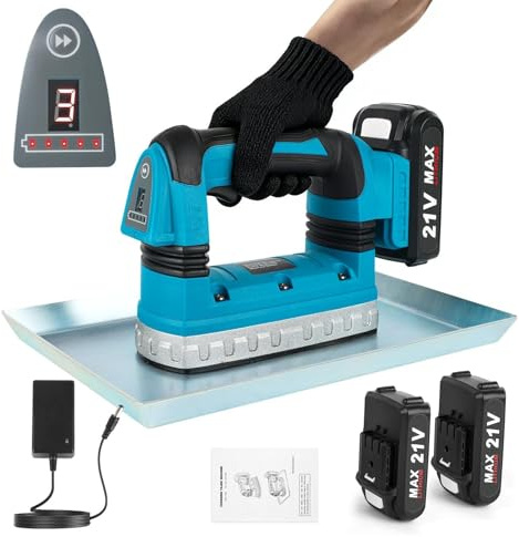 Vibreur Béton Sans Fil, Outil Vibration Béton avec 2 Batteries, 6 Vitesses | Outil Béton Batterie 150W, 0-9000 tr/min, écran LED, Plateau Renforcé, pour Nivellement Béton, Chapes et Mortier, Ciment, Sol