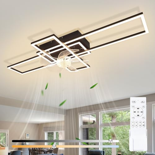 Homefire Lámpara de techo moderna con ventilador de 94cm - Ventilador de