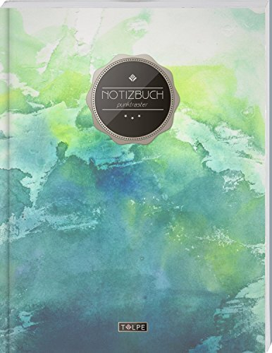 TULPE Punktraster Notizbuch A4 „C003 Grunge“ (140+ Seiten, Vintage Softcover, Punktkariertes Papier - Bullet Journal, Dickes Notizheft, Skizzenbuch, Tagebuch, Gepunktete Seiten, Dot Grid Notebook)