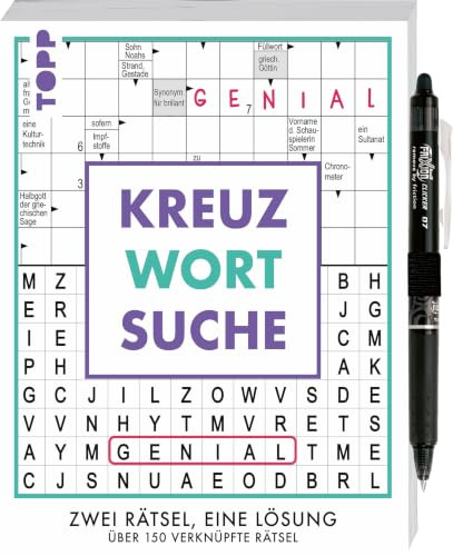 Kreuzwortsuche – 160 verknüpfte Rätsel: Zwei Rätsel, eine Antwort: Verbindet Kreuzworträtsel und Wortsuche. Beliebte Rätselklassiker neu gedacht!