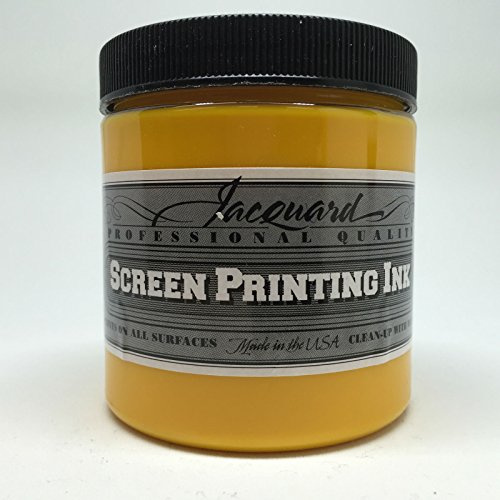 Jacquard Water Based Screen Printing Ink, Process Yellow, 8 oz – Fabric Paint for T-Shirts, Textiles & Art Projects