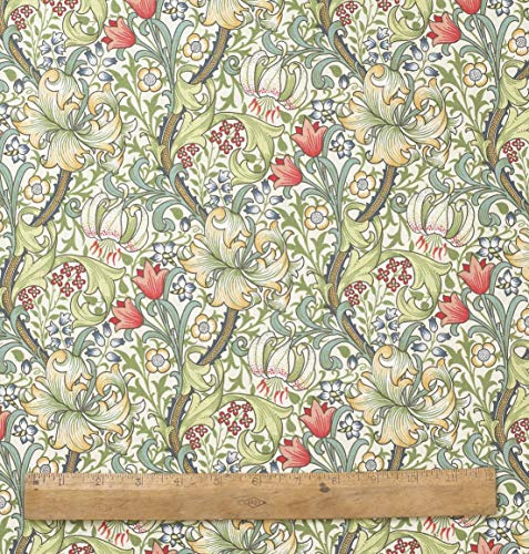 1 Metre of Licensed William Morris Golden Lily 100% Heavy Weight Cotton Fabric