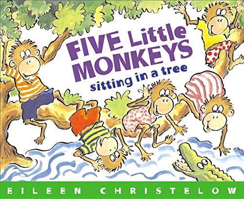 Five Little Monkeys Sitting in a Tree: Five mischievous monkeys tease Mr. Crocodile at a riverside picnic with Mama in this playful picture book for ages 4-7 (A Five Little Monkeys Story, 6)