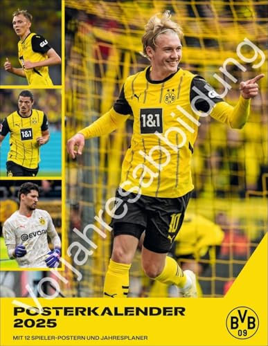 BVB Posterkalender 2026: Jahres-Wandkalender 2026 für Fußballfans. Fotokalender mit den Stars von Borussia Dortmund. Kalender im Hochformat 34 x 44 cm. (Bundesliga Kalender Heye)