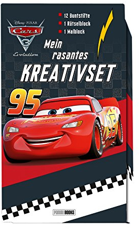 Disney Cars 3: Mein rasantes Kreativset: Malblock, Rätselblock, 12 Buntstifte
