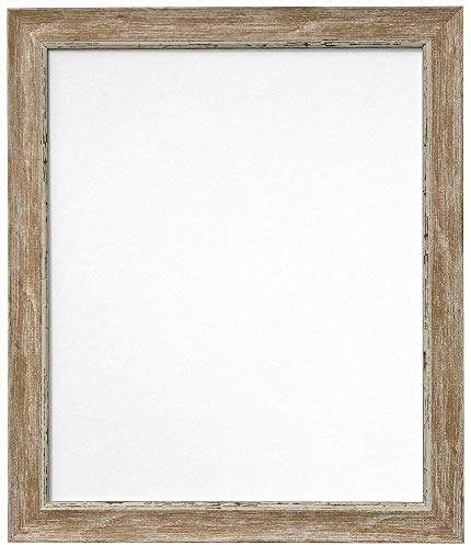 FRAMES BY POST Marco de Fotos nórdico de Madera Envejecida, 50 x 70 cm (Cristal plástico), Tablero Trasero Azul Claro y Gris, 12x8