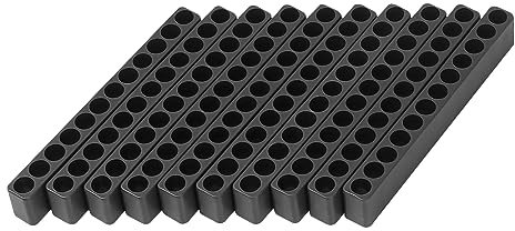 Toolcool 10pcs 12 Holes Hex Shank Screwdriver Bit Holder Plastic Screwdriver Head Storage Case