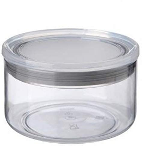 Tatay Bote de Cocina, 0.5L de Capacidad, Hermético, Libre de BPA, Apto Lavavajillas, Transparente - Gris. Medidas 12.5 x 12.5 x 8 cm