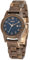 Zeitholz Holzuhr Damen, Armbanduhr, Analog, Quarz, Leuben Holzuhren 36mm, 100% Naturholz mit Japanischem Quarzwerk, Monatskalender und kostenlosem Lederarmband. (Indigo)
