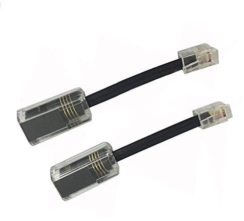 DragonTrading 2 x Telephone Cord Detangler – 360° Rotating Anti-Tangle Swivel Cord Untangler for Landline Handsets (Black)