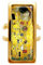 Bague rectangle le baiser gustave Klimt cabochon bijou fantaisie acier inoxydable jaune