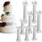 Voarge Set of 8 White Small and Large Plastic Cake Pillars Roman Column Plastic Cupcake Stand Cookies Tray Column Stand Wedding Birthday Decoration Tool