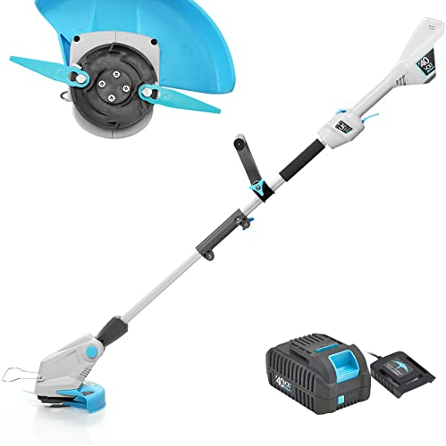 swift 40V Cortabordes a batería 9000RPM Ancho de Corte 25cm, 2 en 1 inalámbrico Desbrozadora y Recortabordes, Incl. batería 2.0Ah y Cargador
