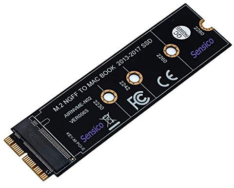 Sensico M.2 NVME SSD Convertir tarjeta adaptadora para MacBook Air Pro Retina (año 2013-2017), NVME/AHCI SSD Kit actualizado para A1465 A1466 A1398 A1502 (no compatible con MacBook Pro de principios
