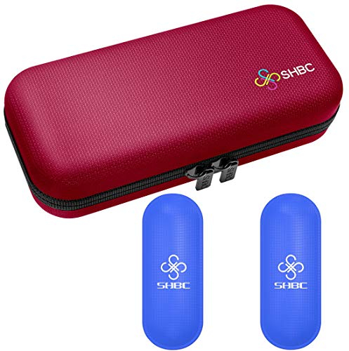 SHBC Estuche de viaje para diabético insulina enfriador refrigeración organizar medicamento aislado bolsa con 2 bolsas de hielo rojo