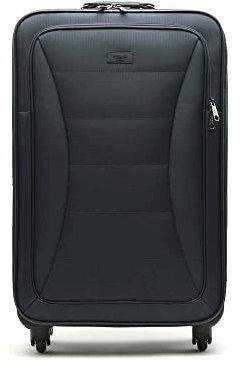 MISAKO Maleta de Tela Mediana de Viaje Leslie Azul Unisex - Equipaje Blando semirrígido de 67 X 42 X 23 cm de 4 Ruedas