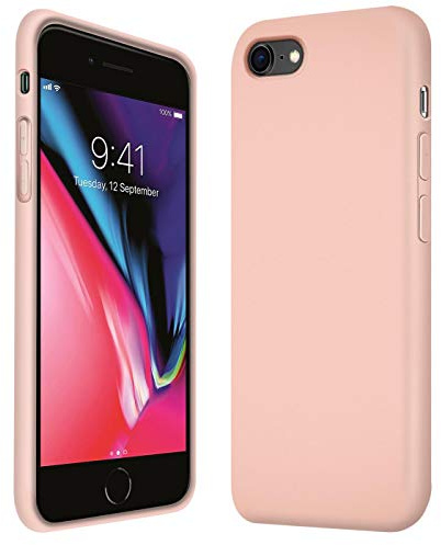 Verco Cover compatibile Apple iPhone 8 Custodia, Silicone Liquido Gel Morbida per Apple iPhone 7/8 Case 4,7 Pollici, Rosa Antico