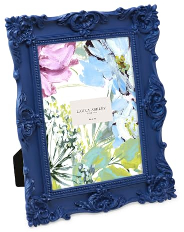Laura Ashley Kunstvoller, strukturierter, handgefertigter Kunstharz-Bilderrahmen mit Staffelei und Haken, für Tisch- und Wanddekoration, dekoratives Blumendesign, Heimdekoration, Fotogalerie, Kunst