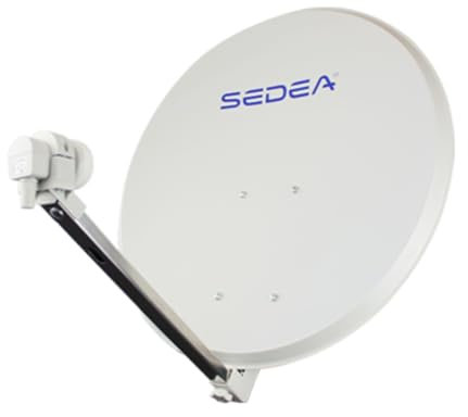 SEDEA Parabole Satellite Acier 65cm avec Bras en Aluminium + LNB Single