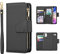 EYZUTAK Case for iPhone 11 6.1 inch, Glossy PU Leather 9 Card Slots Magnetic Closure 2 in 1 Folio Flip Detachable Wrist Strap Zipper Wallet Shockproof Removable Back Cover Case - Black