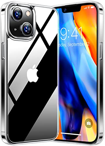 TORRAS Diamond für iPhone 13/14 Hülle [Nr.1 Vergilbungsschutz & Ultra Dünn] Handyhülle iPhone 13/14 Case Militärschutz Stoßfest Silikon Kratzfest -Transparent