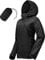 33,000ft Veste de pluie imperméable et pliable pour femme - Légère et respirante - Coupe-vent - Coupe-vent - Pour la course à pied, le golf, le cyclisme - Avec capuche, Noir , 42