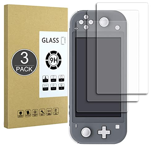 E-Hamii [3 Piezas Vidrio Templado Inastillable 9H Compatible con Nintendo Switch Lite,Protector de Pantalla[Cristal HD Claro]de 0.33 mm para Nintendo Switch Lite