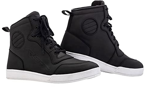 RST HiTop Moto CE Mens Leather Waterproof Motorcycle Boots Sneakers - Black (uk_footwear_size_system, adult, men, numeric, medium, numeric_10_point_5)