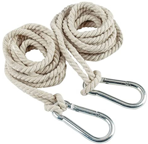 Sangles De BalançOire d'arbre Hamac Coton Corde Suspendue Crochets De BalançOire RéGlables Sangle Accessoires De Jardin 4M 2 PièCes