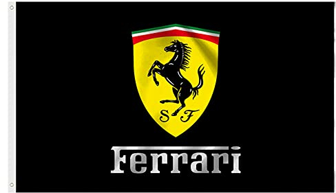 LuceSì Ferrari-Rennflagge, 90 x 152 cm, Auto-Banner mit 2 Messingösen, für Studentenwohnheim, Dekoration, Outdoor, Geschenk, drinnen, Garage, Zuhause, Haus
