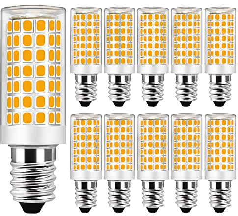 MENTA E14 LED Lampe 9W, Warmweiß 3000K, Kein Flimmern, 750lm Entspricht 60W-75W E14 Halogen Leuchtmittel, Keramiksockel, E14 Mini Glühbirne mit 88-LED SMD2835, AC220-240V, Nicht Dimmbar, 10er-Pack